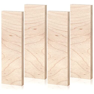 Chunful 4 Pcs Curly Maple Knife Handle Material