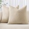 MIULEE Textured Chenille Throw Pillow Covers 18x18 Inch Beige Cement