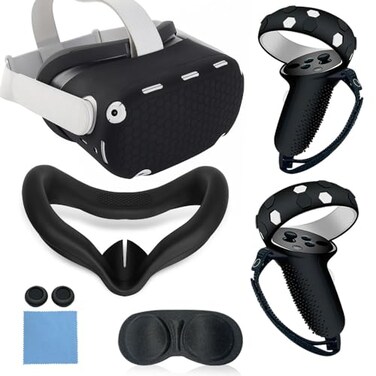 MLemonVR 6-in-1 Silicone Cover Set for Oculus/Meta Quest 2Black