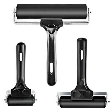 Yorwe Rubber Roller, Multifunctional Practical Brayer Tool(2.546 Inch, Black