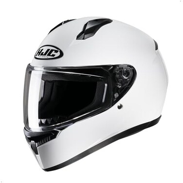 HJC C10 Solid Full Face Motorcycle Helmet (White, Large