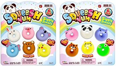 JA-RU Mini Mochi Squishy Animals (2 PackCute Jiggly Donut 3352-2