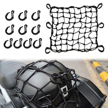 BFXM Motorcycle Cargo Net, Heavy Duty Bungee Net for Helmet, Small Elastic Mesh