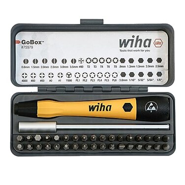 Wiha 75979 PicoFinish ESD Precision Micro Bit Set, 36 Piece