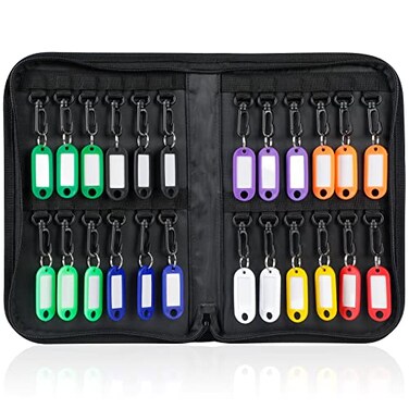 Uniclife 24-Hook Portable Key Organizer, Zippered Key Case for Offices