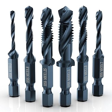 THINKWORK 3-in-1 Metric Combination Drill TapTap Bit Set