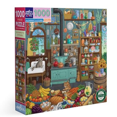 eeBoo Alchemist's Kitchen 1000 Piece Square Jigsaw Puzzle, 23" x 23