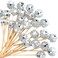 Hushee 100 Pcs Disco Ball Cocktail Picks Stirrers, Bamboo Silver