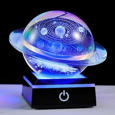 Qianwei 3D Solar System Model Galaxy Crystal Ball Astronomy Gift Room Decor