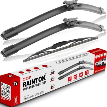 Raintok 3 Pack Windshield Wiper Blades Replacement for GMC Acadia 2013-2015 2016