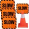 Flutesan 3 Pcs Slow Traffic Cone Signs, Cone Top Warning Road Work Parking