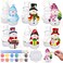 Eersida 6 Sets Ceramic Snowman Gnomes DIY Paint Kit Winter Figurines