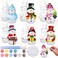 Eersida 6 Sets Ceramic Snowman Gnomes DIY Paint Kit Winter Figurines