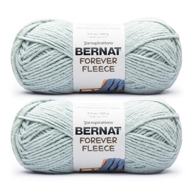 Bernat Forever Fleece Soft Yarn for Crocheting, Sage, 2-Pack