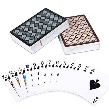 Teskyer Waterproof Plastic Playing Cards, 2 Decks, Regular Index