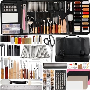 Nicpro 160PCS Upgrade Leather Tooling Professional Kit with Storage Handbag