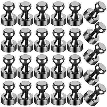 LOVIMAG Fridge Magnets 25 Pack Magnet Refrigerator Locker Whiteboard Black