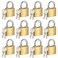 HOX Solid Brass Keyed-Alike Padlock, Hardened Steel Shackle, 30mm, 12-Pack