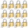 HOX Solid Brass Keyed-Alike Padlock, Hardened Steel Shackle, 30mm, 12-Pack