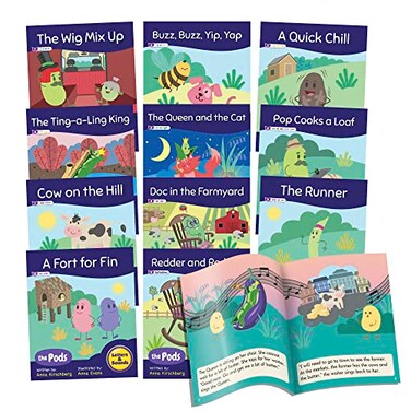 Junior Learning The Pods Phase 3 Phonics Decodable Readers, 12 Books