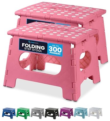 Handy Laundry Folding Step Stool 9 Inch 2 Pack, Holds 300 lbs, Non-Slip