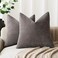 Foindtower Solid Textured Chenille Throw Pillow Covers 20x20 Inch,Charcoal