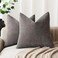 Foindtower Solid Textured Chenille Throw Pillow Covers 20x20 Inch,Charcoal