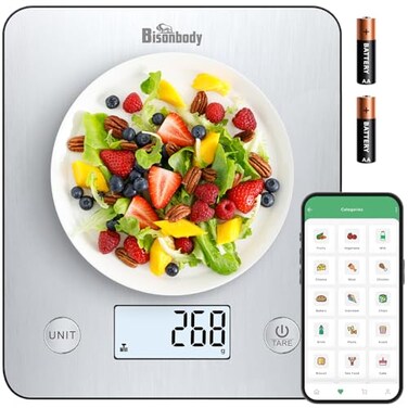 Bisonbody Smart Kitchen Scale with Nutrition TrackerBluetooth App