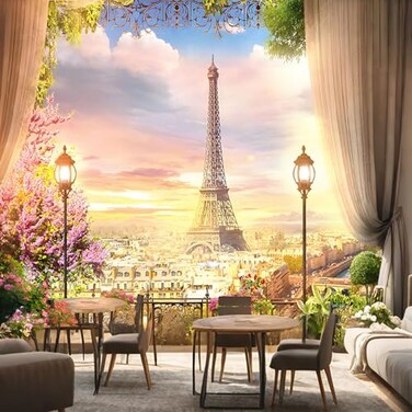 Yieldeer Paris Photo Backdrop Eiffel Tower Wall Tapestry Polyester, 7x5 ft