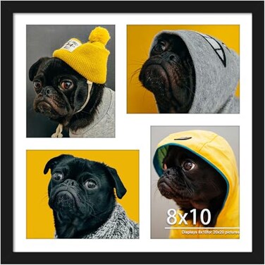DUENPY 20x20 Collage Frame For 4 8x10 Photos Black