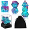 Junkin DND Dice Set Glitter Sparkle Cosmic Mixed Polyhedral DND Dice