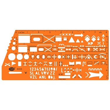 CYA 8353 Military Map Stencil - APP-6A Tactical 1:50,000 Scale Template