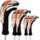 FINGER TEN Golf Club Head Covers for Woods (5 Pack-Orange(1D2F2H