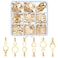 QOOSIKICC 160 Pcs Copper Ring Terminals, M3/M4/M5/M6/M8/M10 Brass Wire Connectors, Open Barrel Wire Ring Cable Lugs Crimp Kit, Brass Copper Ring Crimp Cable Terminals Electrical Terminals Kit