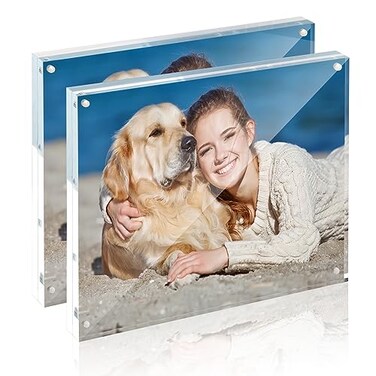 TWING 8x10 Acrylic Frame 2 Pack,20MM Thicker Frameless Clear Picture Frames