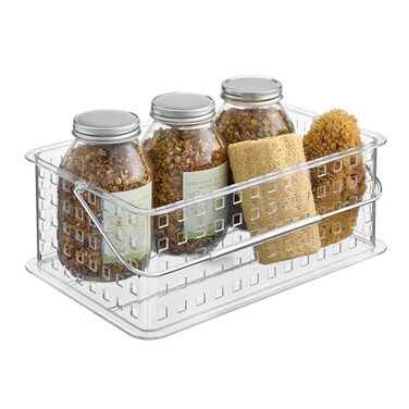 iDesign Large Stackable Shower Caddy Basket, Clear