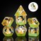 Cusdie 7-Die Dice DND, Polyhedral Dice Set Filled with Animal (Rabbit