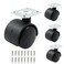 suiwotin 1 Inch Swivel Caster Wheels, Plate Caster, 4pcs