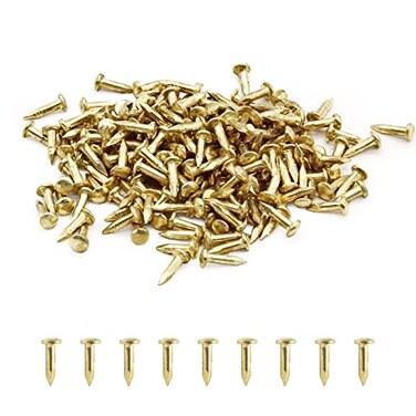 BokWin 200 Pcs Tiny Brad Nails 1.2x6mm Brass