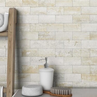 BeNice Marble Peel Stick Backsplash Tile Kitchen Blue Yellow Rust 10pcs