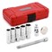 EMENTOL 8PCS 3/8" Drive Spark Plug Socket Set, SAEMetric, 6-Point Socket Set, Universal Joint, 6-Inch Extension Bar, Spark Plug Gap Gauge