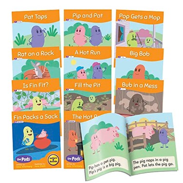 Junior Learning Decodable Readers - The Pods Phase 2-12 Books for Grade K