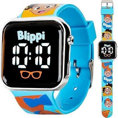 Accutime Blippi Kids LED Watch &ndash; Interactive Teaching Tool with Fun LED Lights, Durable Blue Strap, Educational Screen Time