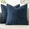 MIULEE Decorative Couch Throw Pillow Covers 18x18 Inch Dark Blue 2 Pack