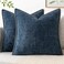 MIULEE Decorative Couch Throw Pillow Covers 18x18 Inch Dark Blue 2 Pack