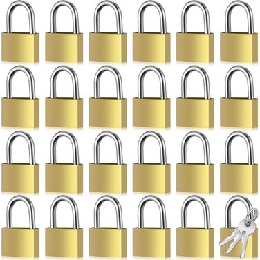 Yaocom Solid Brass Keyed Alike Padlocks with Keys, 25mm, 24 Pcs