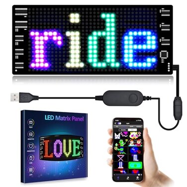 GOTUS LED Light Signs for Car,Programmable Flexible LED Sign,Bluetooth APP Control,Custom Text, Patterns, Animations