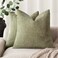 Foindtower Solid Textured Chenille Throw Pillow Covers 26x26,Sage Green
