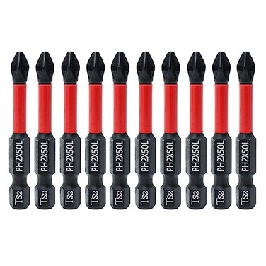 AUTOTOOLHOME 10 Pack PH2 Magnetic Anti-Slip Impact Driver Bits, 2 Inch