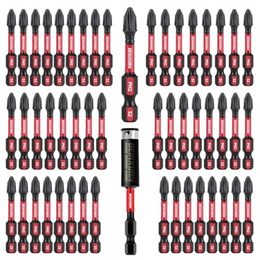 Geinxurn Impact Tough2 Phillips 2 in. Insert Driver Bits,50Pack PH2 Screwdriver Bits Set with 1Pcs Impact Bit Holder,Bulk
